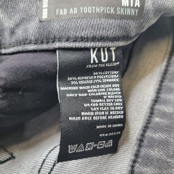 Kut From The Kloth Women's Size 10 Jeans Mia Fab Ab Toothpick Skinny Gray - Picture 5 of 5